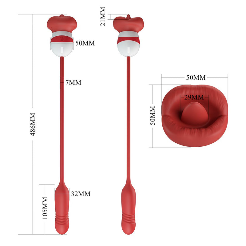 ASHLYNN ESTIMULADOR CLITORIS DE LÍNGUA E UM  MINI PÉNIS COM VIBRAÇÃO USB