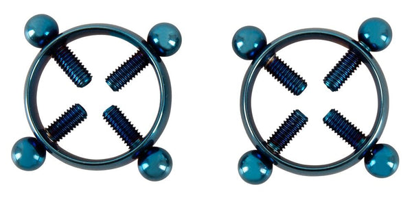 PINÇAS PARA MAMILOS EM METAL AZUL