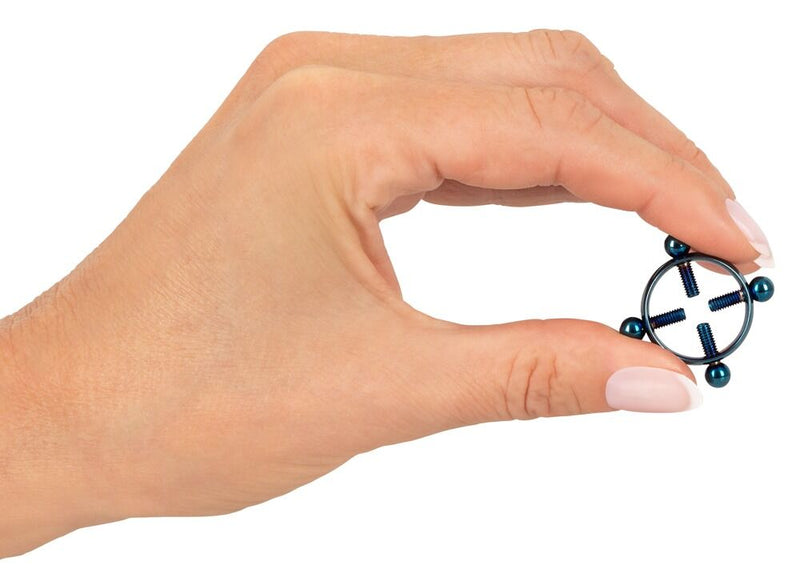 PINÇAS PARA MAMILOS EM METAL AZUL