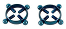 PINÇAS PARA MAMILOS EM METAL AZUL