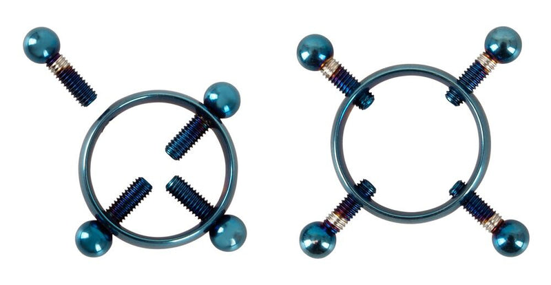 PINÇAS PARA MAMILOS EM METAL AZUL