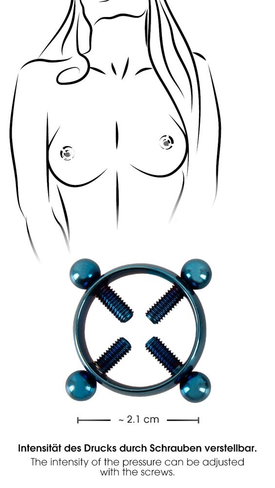 PINÇAS PARA MAMILOS EM METAL AZUL