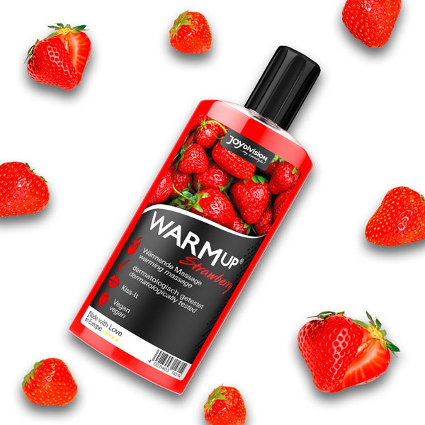 ÓLEO DE MASSAGEM COMESTÍVEL DE MORANGO EFEITO CALOR