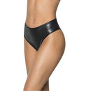CUECA DE CINTURA ALTA COM FRANZIDO ATRÁS - PRETO BRILHANTE