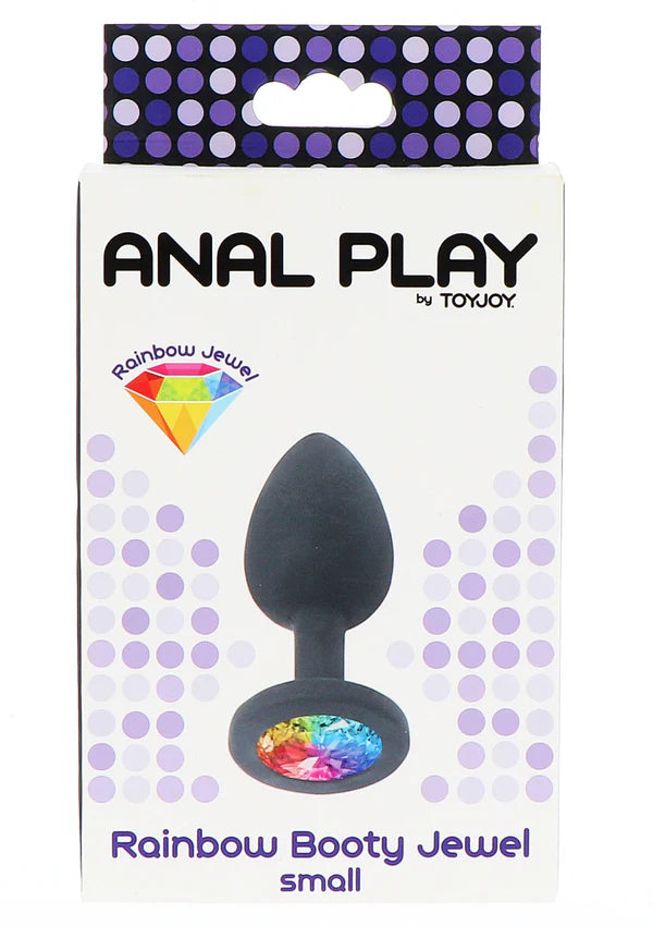 PLUG ANAL DE SILICONE COM PEDRA COLORIDA