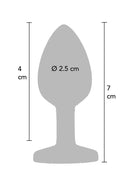 PLUG ANAL DE SILICONE COM PEDRA COLORIDA