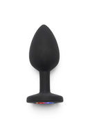 PLUG ANAL DE SILICONE COM PEDRA COLORIDA