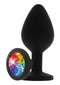 PLUG ANAL DE SILICONE COM PEDRA COLORIDA