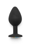 PLUG ANAL DE SILICONE COM PEDRA COLORIDA