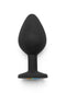 PLUG ANAL DE SILICONE COM PEDRA COLORIDA
