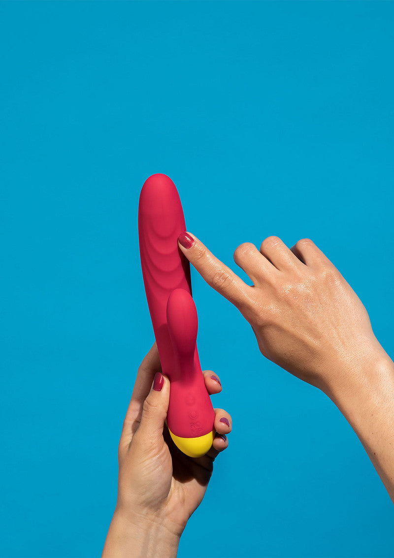 VIBRADOR COM ESTIMULADOR CLITORIANO ROMP JAZZ USB