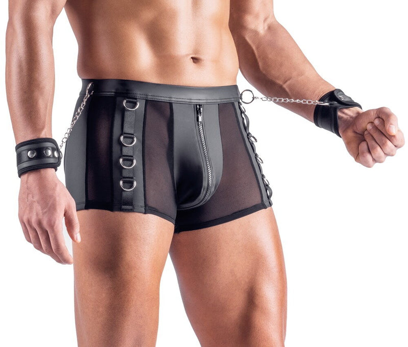 BOXER PRETO ABERTO COM FECHO E ALGEMAS