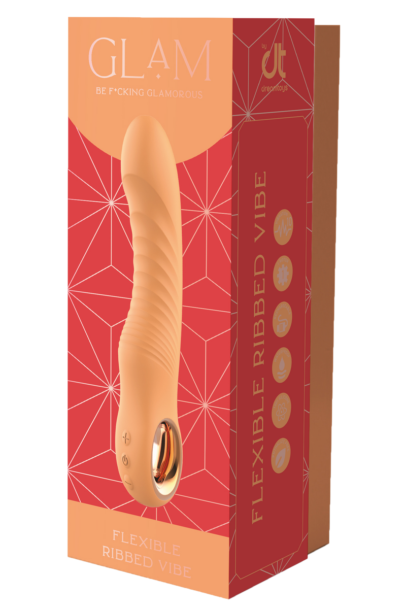 VIBRADOR FLEXÍVEL GLAM LARANJA