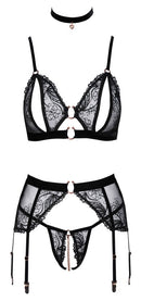 CONJUNTO PRETO EM RENDA ABERTO
