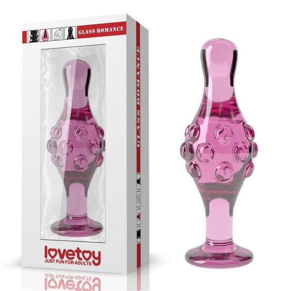 DILDO ROMANCE EM VIDRO 4.5" ROSA