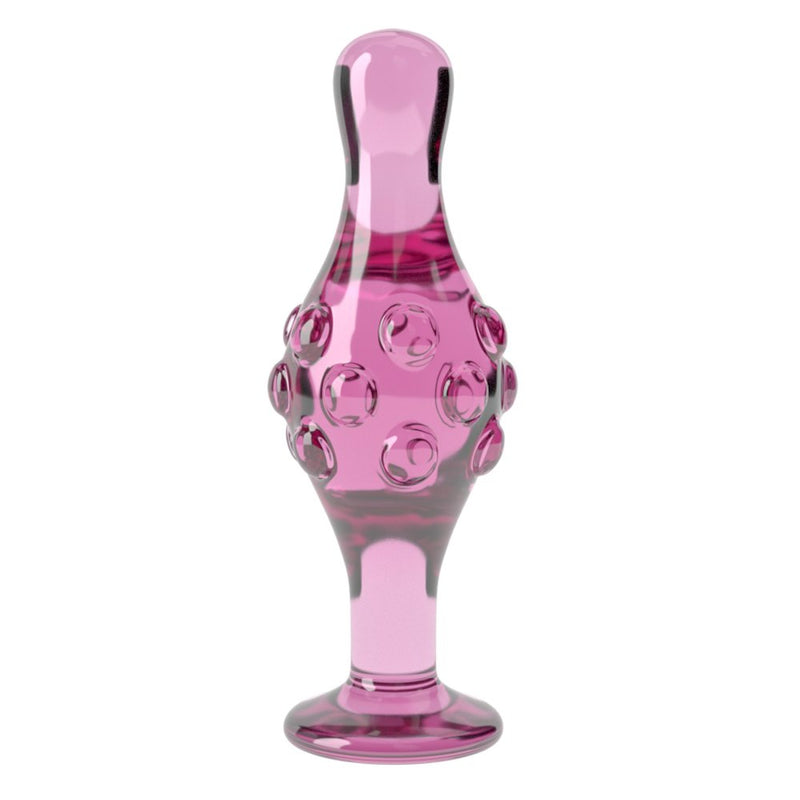 DILDO ROMANCE EM VIDRO 4.5" ROSA