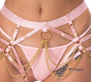 ARNÊS SEXY DE LUXO ROSA TAM. ÚNICO