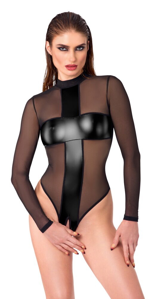 BODY ABERTO SEMI TRANSPARENTE