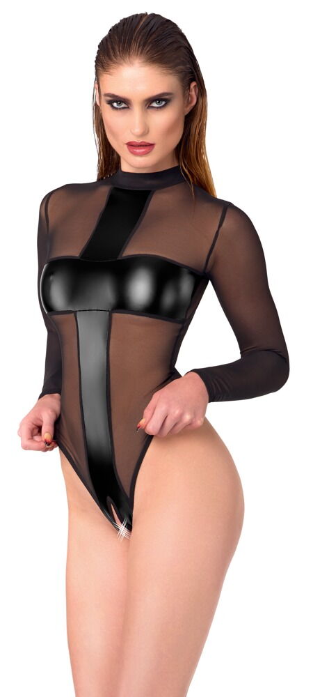 BODY ABERTO SEMI TRANSPARENTE