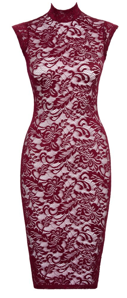 VESTIDO RENDADO SEMI TRANSPARENTE