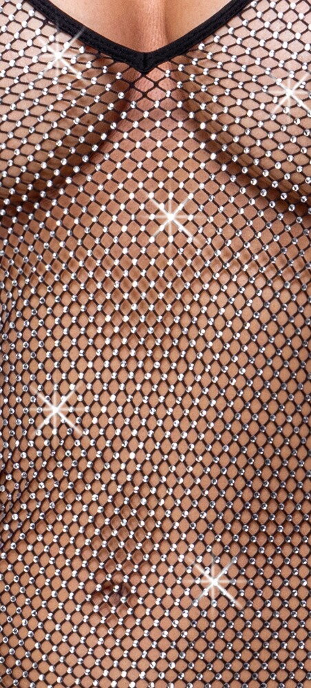 VESTIDO TRANSPARENTE COM BRILHANTES