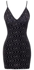 MINI VESTIDO PRETO E PRATEADO