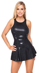 MINI VESTIDO PRETO EM VINIL