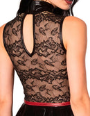 VESTIDO EM VINIL E RENDA