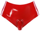 SLIP VERMELHO EM LATEX COM 1 DILDO