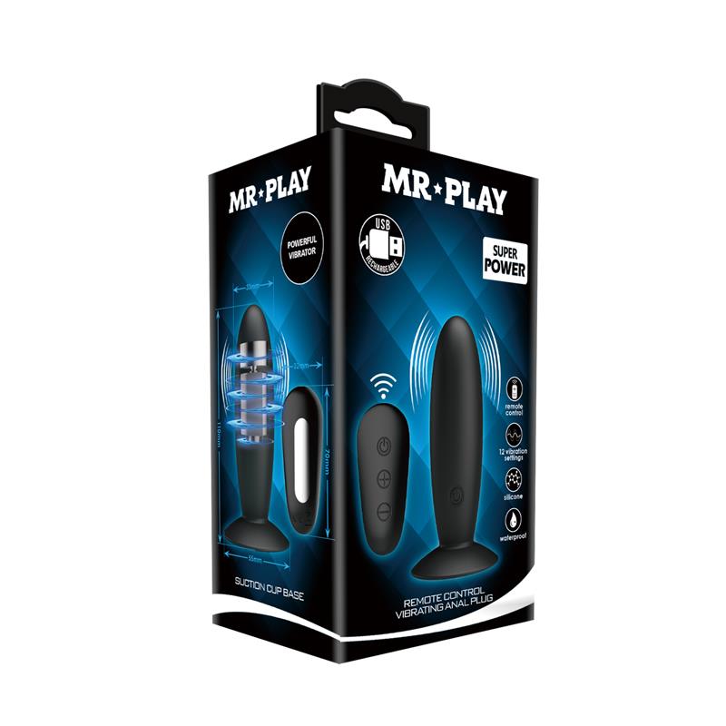 MR PLAY PLUG ANAL COM VIBRAÇÃO E CONTROLO REMOTO USB