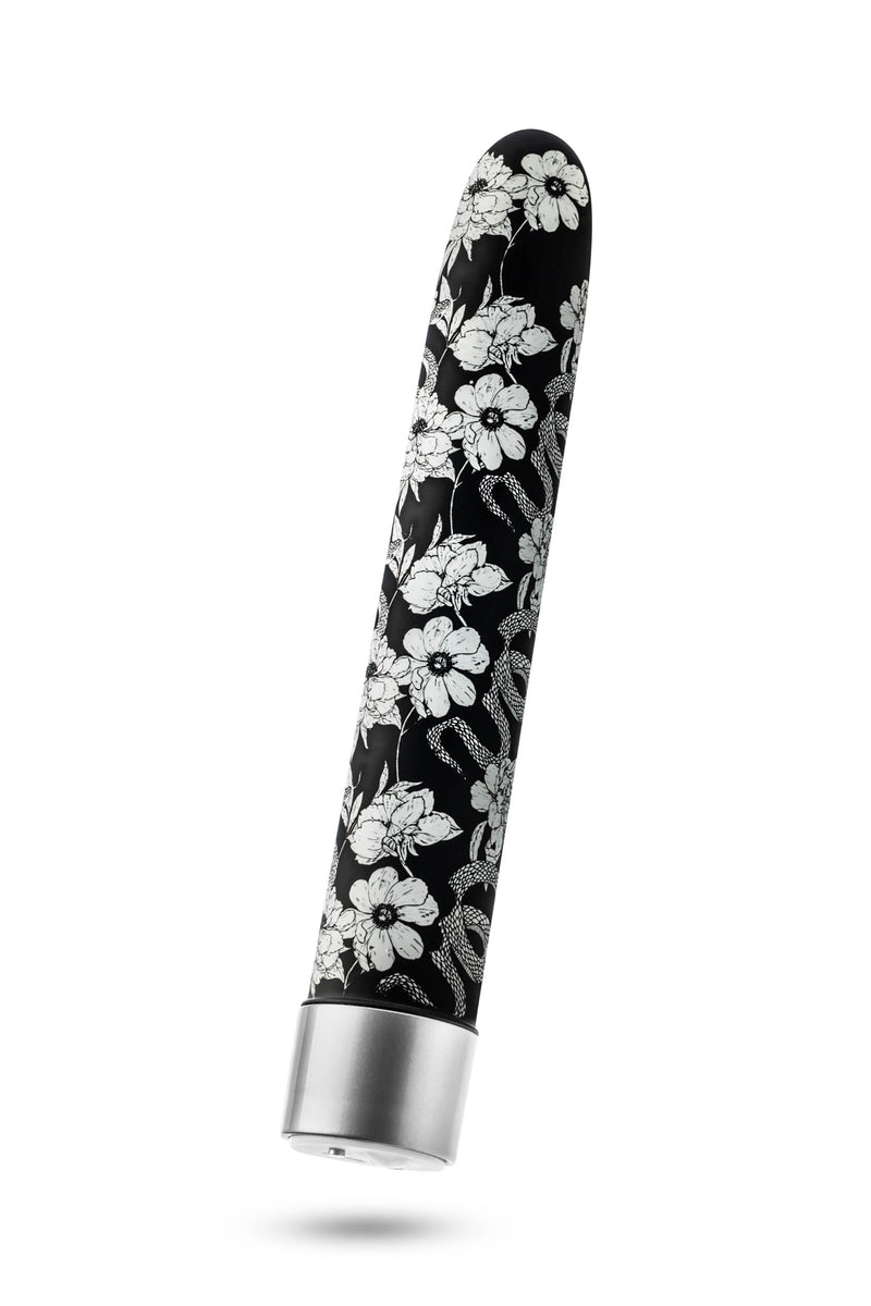 VIBRADOR EDEN PRETO FLORAL DE METAL USB