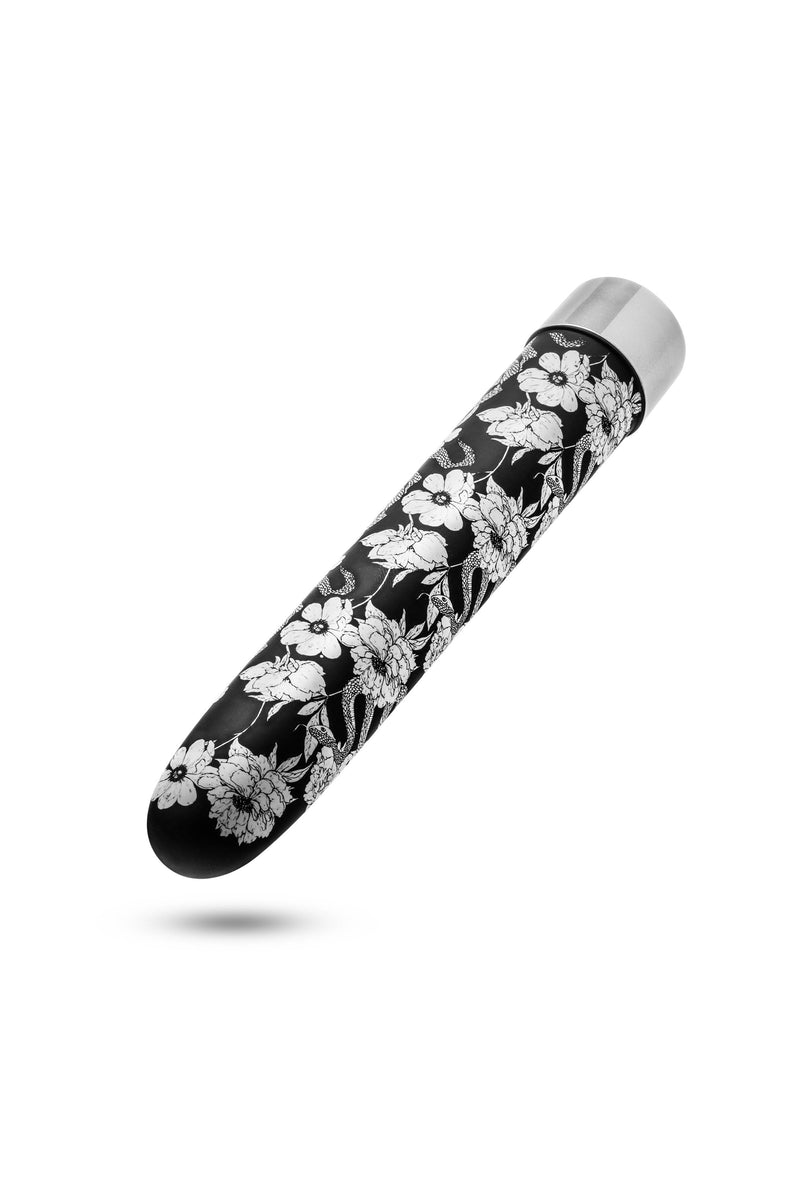 VIBRADOR EDEN PRETO FLORAL DE METAL USB