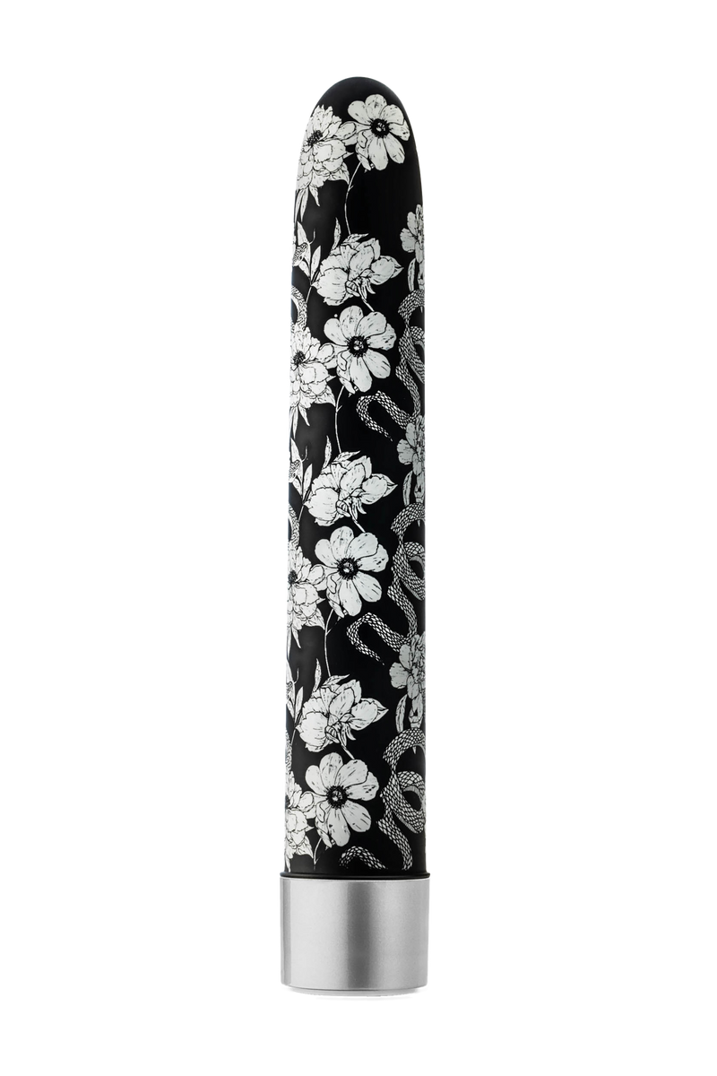 VIBRADOR EDEN PRETO FLORAL DE METAL USB