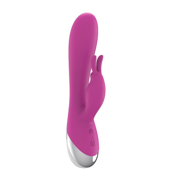 VIBRADOR DUPLO USB SILICONE ROSA