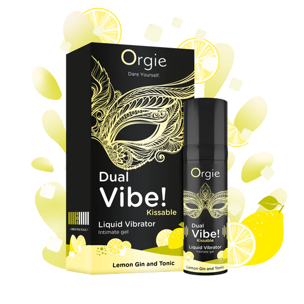 VIBRADOR LÍQUIDO VIBRAÇÃO DUPLA! SABOR GIN TÓNICO COM LIMÃO 15ML