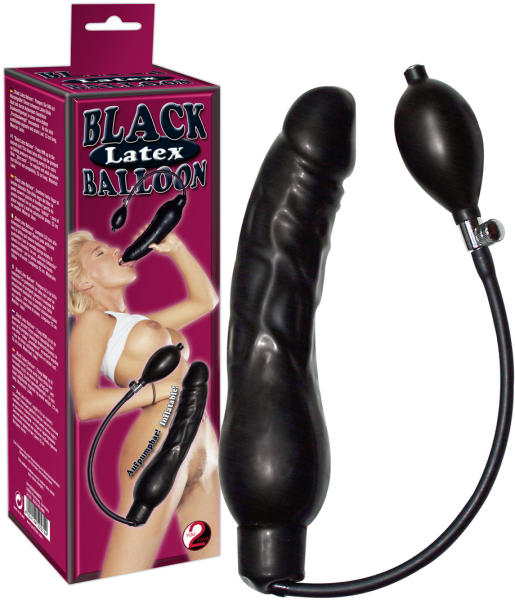 DILDO INSUFLÁVEL BLACK LATEX