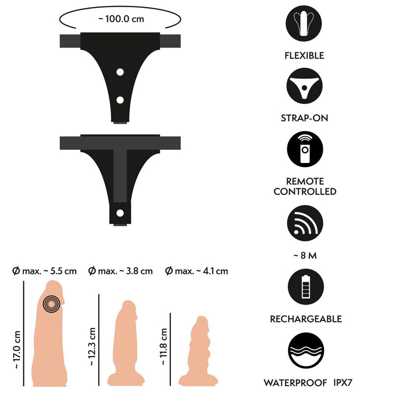 STRAP-ON KIT COM 4 PEÇAS COM CONTROLO REMOTO