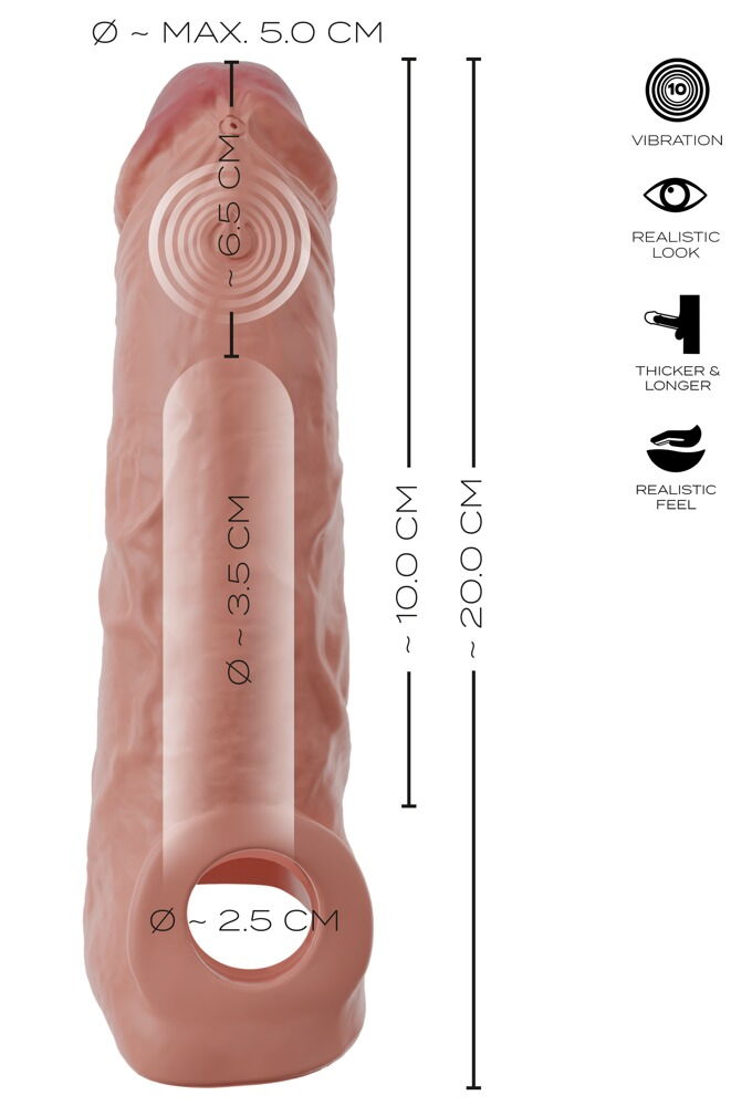 MANGA PENIS REAL SLEEVE COM VIBRAÇÃO