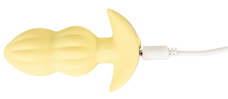 CUTIES MINI PLUG ANAL AMARELO COM VIBRAÇÃO