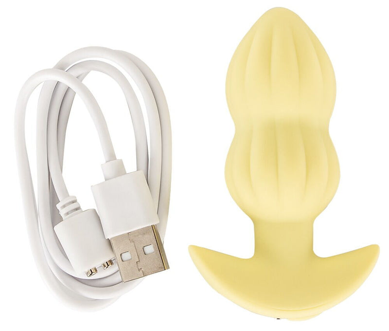CUTIES MINI PLUG ANAL AMARELO COM VIBRAÇÃO