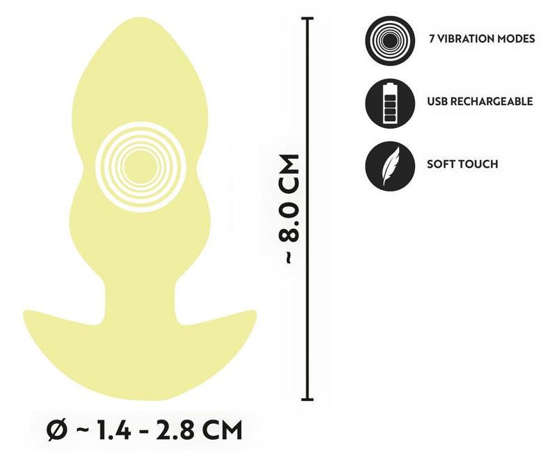 CUTIES MINI PLUG ANAL AMARELO COM VIBRAÇÃO