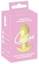 CUTIES MINI PLUG ANAL AMARELO COM VIBRAÇÃO