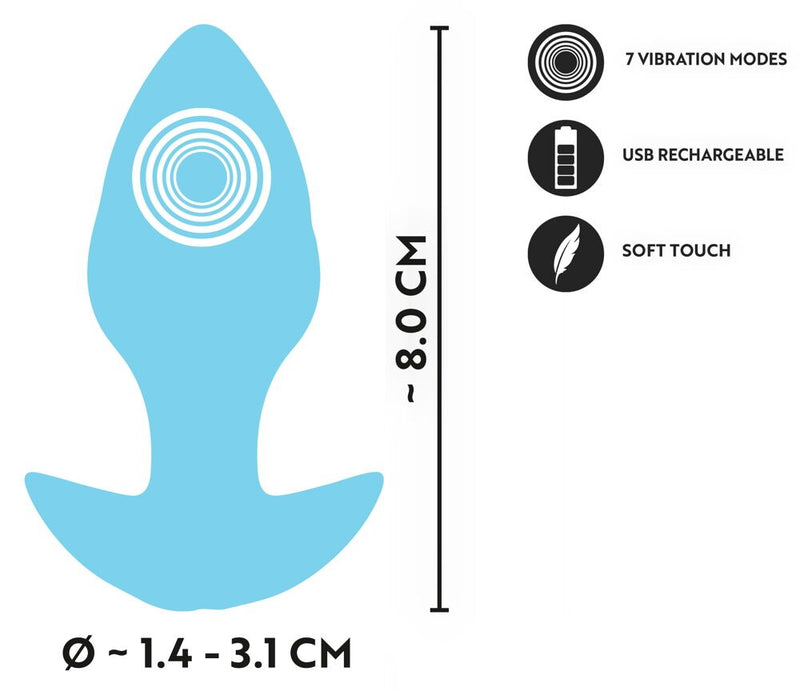 CUTIES MINI PLUG ANAL AZUL COM VIBRAÇÃO