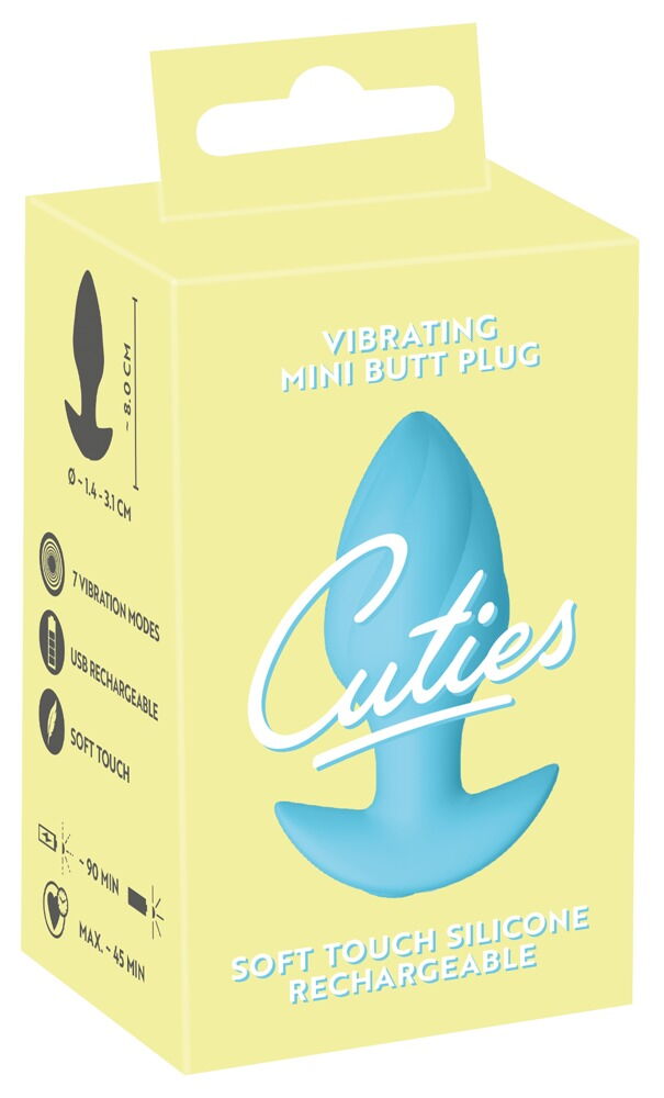 CUTIES MINI PLUG ANAL AZUL COM VIBRAÇÃO