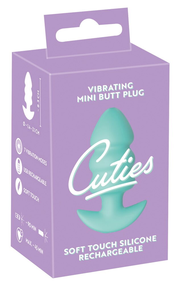 CUTIES MINI PLUG ANAL VERDE COM VIBRAÇÃO