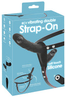 STRAP-ON DUO PRETO COM VIBRAÇÃO DE SILICONE