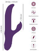VIBRADOR EM FORMA DE COELHO COM 3 ANÉIS MÓVEIS