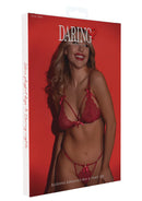 CONJUNTO VERMELHO RENDADO COM LAÇOS