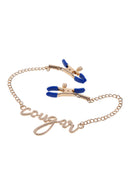 PINÇAS PARA MAMILOS DOURADAS COM A PALAVRA "COUGAR"