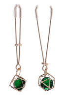 PINÇAS PARA MAMILOS COM BRILHANTE VERDE